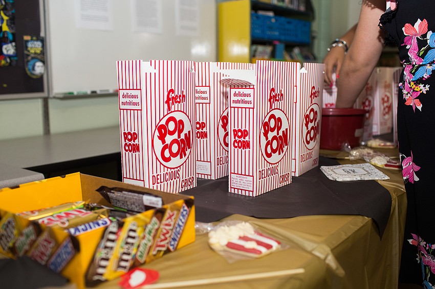 The students enjoyed popcorn and candy during the showing.