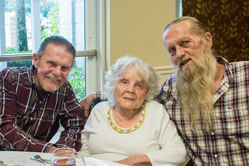 Thelma McKahan with her sons, Gene and Bob.