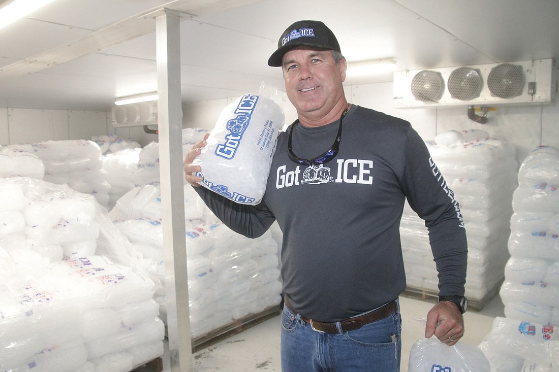 Eddie Barnhill Jr. in the converted freezer space at Got Ice, which can store 40,000 pounds of product ready for distribution. JimJett.com photo