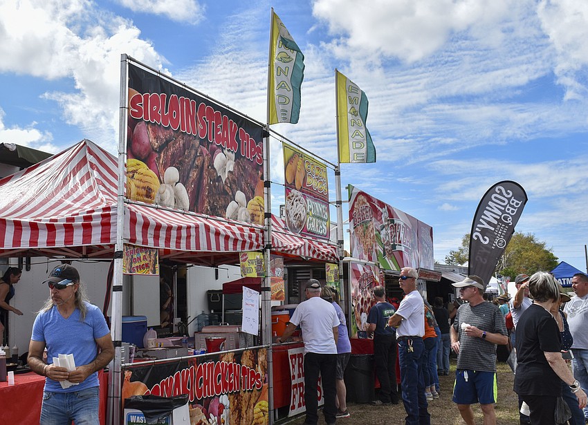 Various food vendors set up stands during the event.