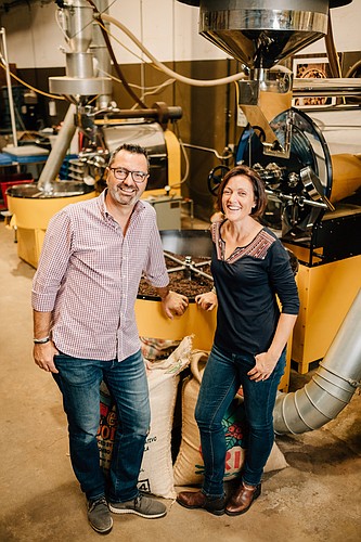 Raphael and Sarah Perrier founded Kahwa Coffee Roasters in 2006. Courtesy photo.