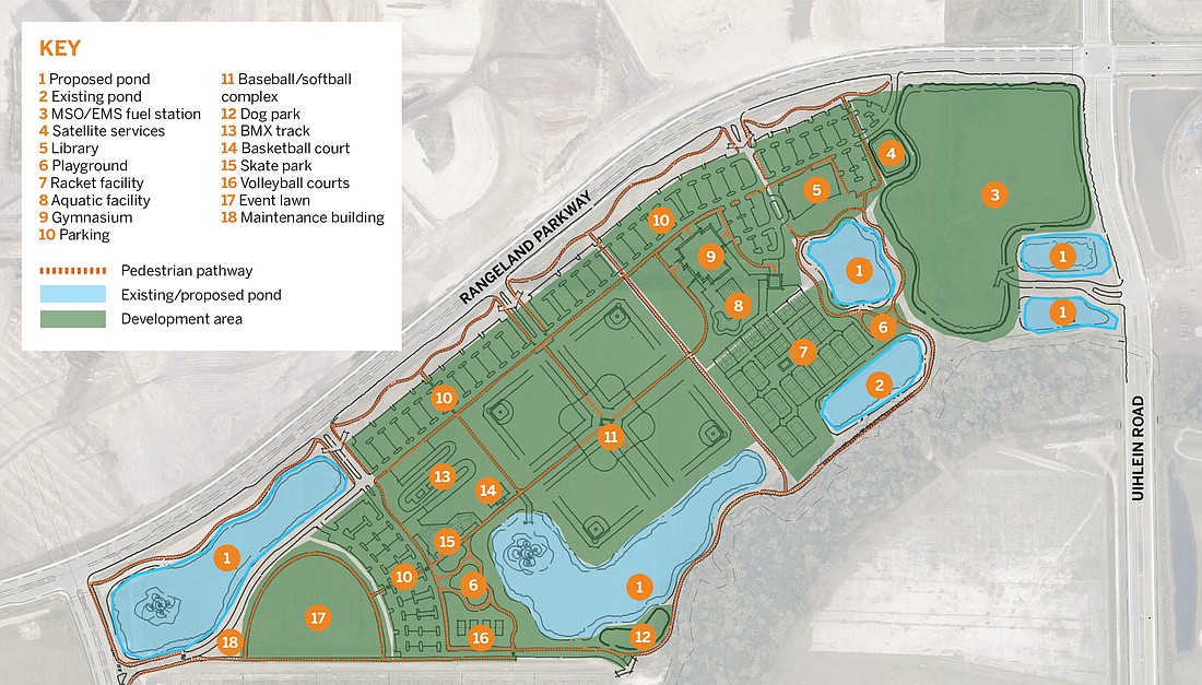 A look at where Manatee County plans to build the amenities at Premier Park.