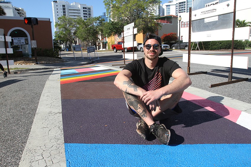 APRIL: Joey Salamon worked a week with more than 20 volunteers to paint the mural.