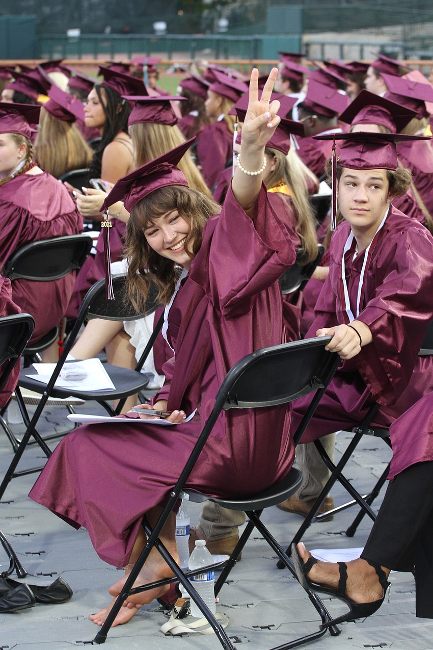MAY:  Elysia Stacey was among more than 600 students to graduate from Riverview High at Ed Smith Stadium.