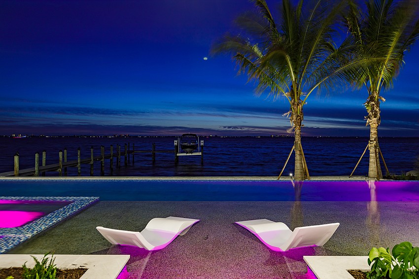 Built-in sun lounges are part of the outdoor-living experience.