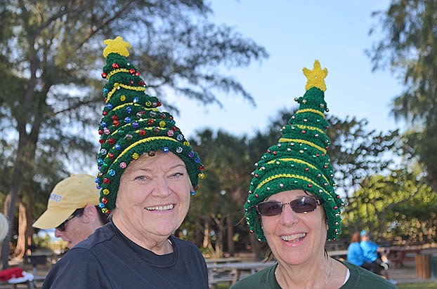 Shirley-Matchett-and-Debby-Frederick-wear-homemade-Christmas-hats