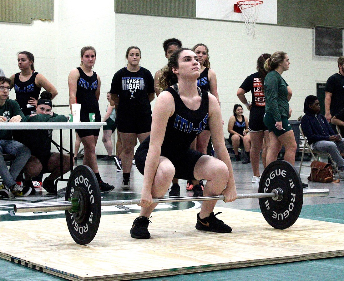 Matanzas girls weightlifter Bianca Vitolo. Photo by Ray Boone