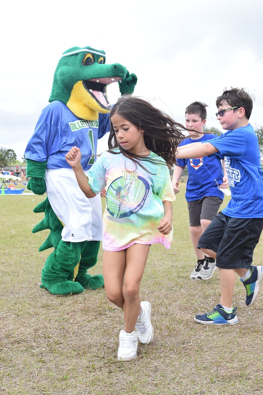 Third grader Antonella Delmoral dances to 