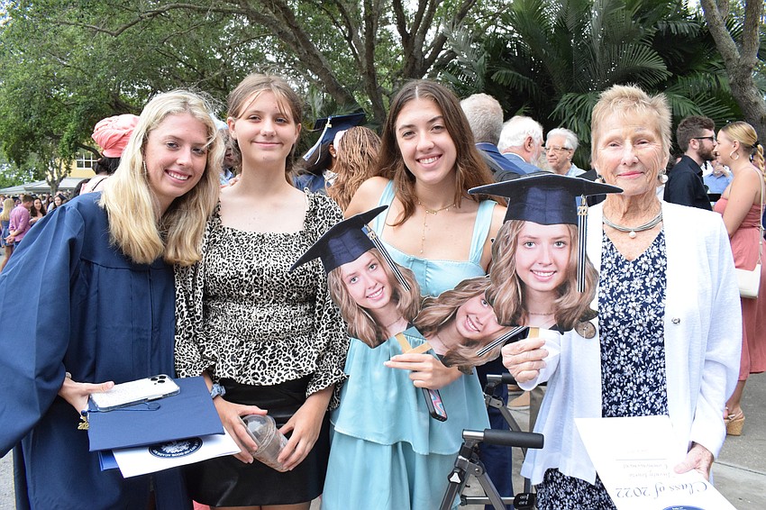 Austin Bonacuse celebrates her graduation with her cousin Charlie Haggstrom, her sister Emma Bonacuse and her grandmother Margey Bonacuse. 