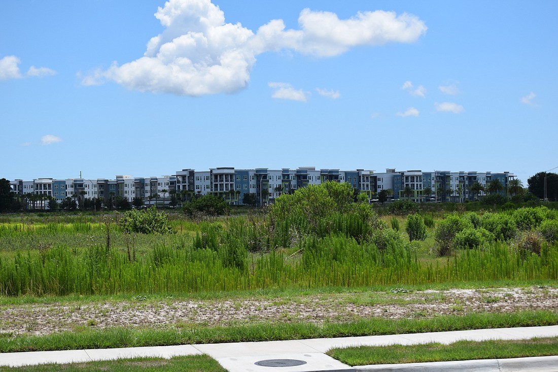 With Residences at the Green in the background, this Lakewood Ranch field along Rangeland Parkway could become home to Erickson Senior Living.