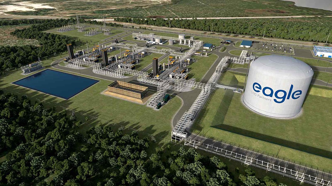 Houston-based Eagle LNG Partners LLC plans to build an estimated $542 million liquefied natural gas export facility in Northwest Jacksonville on 200 acres at 1632 Zoo Parkway along the St. Johns River.