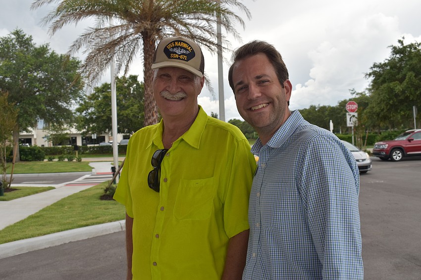 HR Element's Dennis Butt and Lakewood Ranch Business Alliance Vice President Dan Sidler check out the facility.