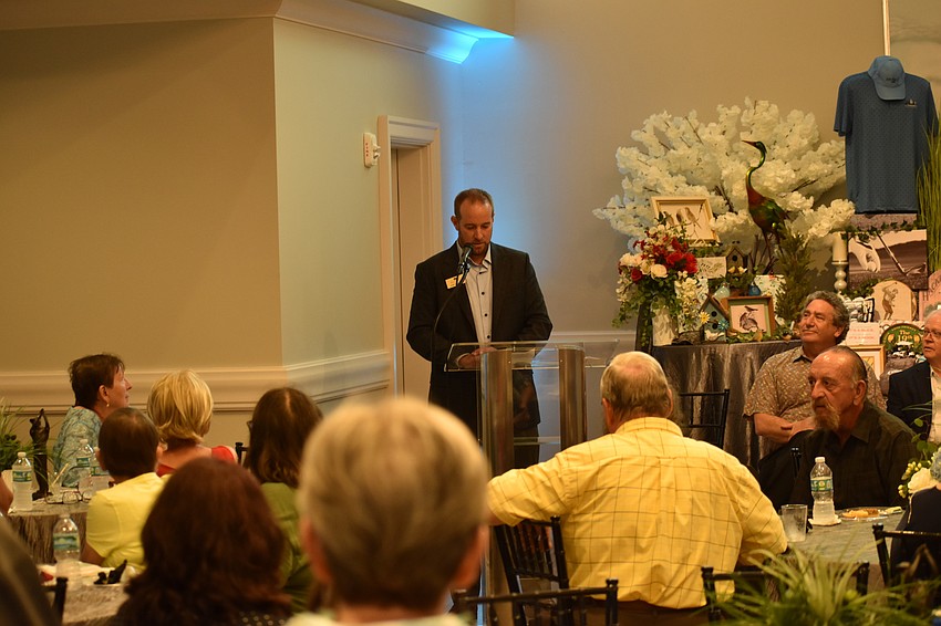 Jason Toale addresses the crowd.