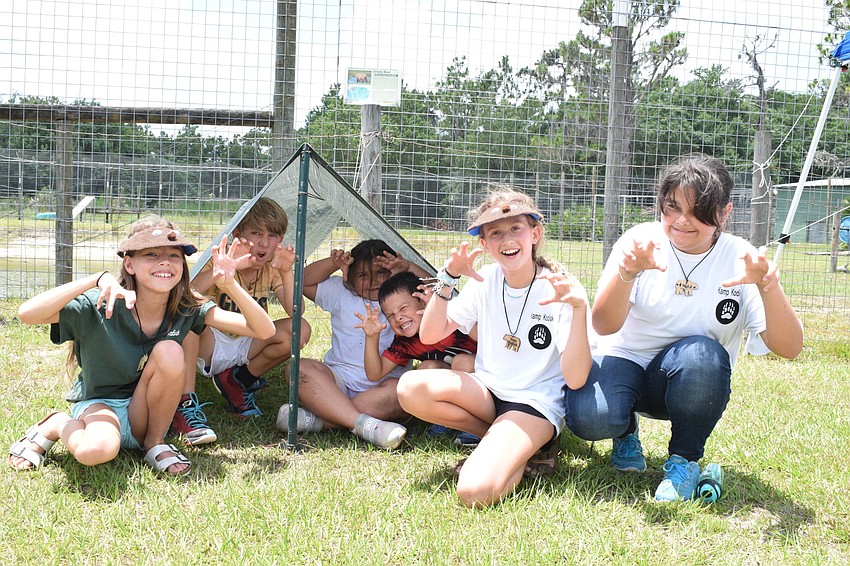 Sidney Lamarre, Mateo Murariu, Emmy Dyer, Bjorn Welde-Thomas, Leighton Cracchiola and Mia Dyer have fun acting like they are at a campout.