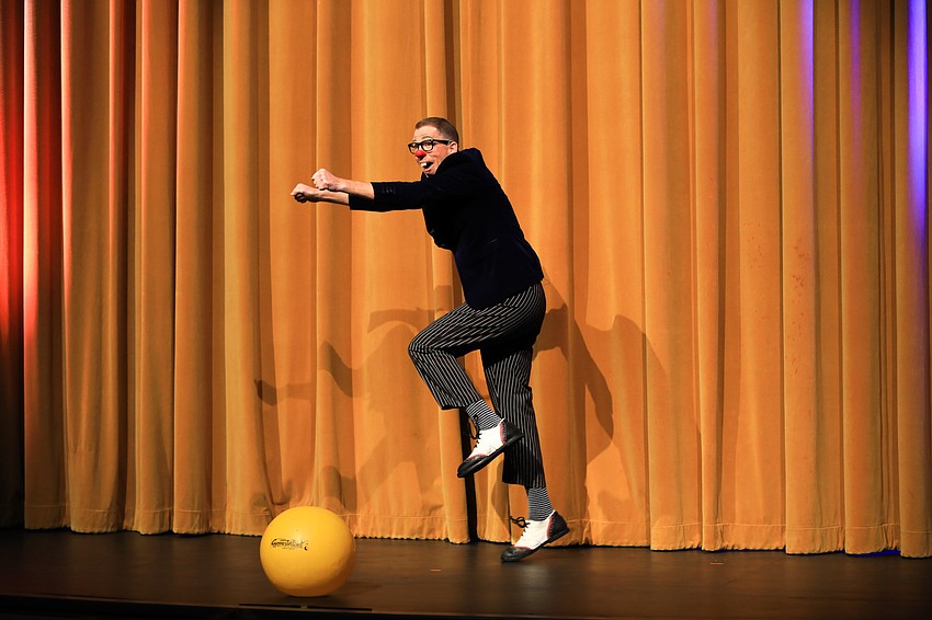 Chris Allison, a graduate of clown college, provides the comedy in between acts. (Photo: Harry Sayer)