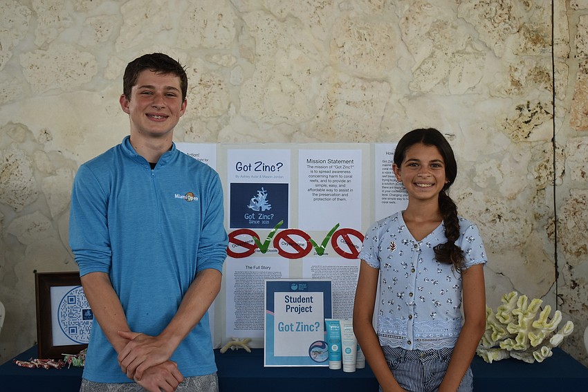 Mason Jordan and Ashley Aular offer zinc as an alternative to chemical sunscreens that pollute oceans.