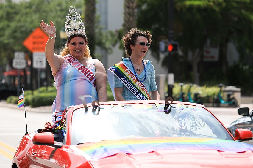 Berry Ayers and Xander Moricz lead the parade.