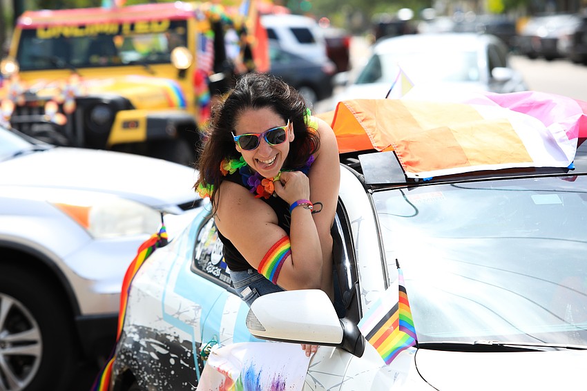 Samantha Ponzillo brings some energy to the parade.