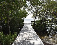 The observation deck at Joan Durante Park was rebuilt with the boardwalk and overlooks Sarasota Bay.