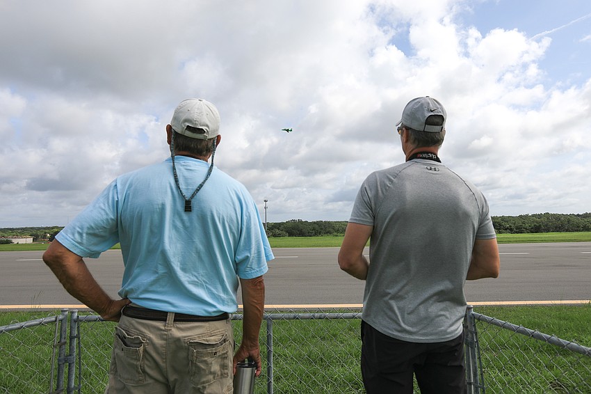 Chad Wrightson controls his jet plane.