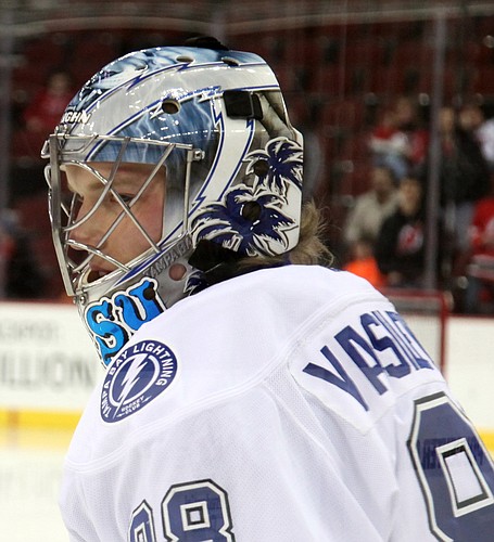 Goaltender Andrei Vasilevskiy and the Tampa Bay Lightning are in pursuit of their third-consecutive Stanley Cup. Photo courtesy of Lisa Gansky/Wikimedia.