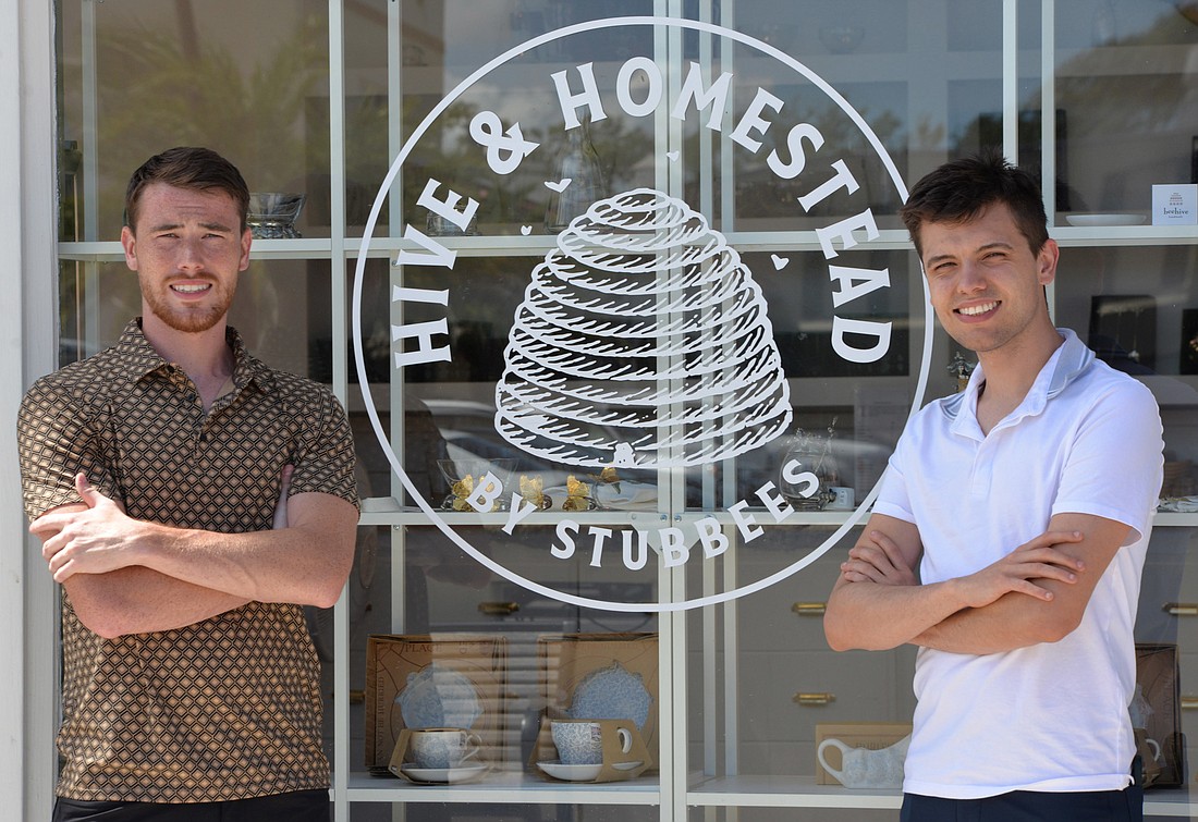 Photo by Dede Smith: Brothers Austin and Justin Stubblefield at their Hive & Homestead store in St. Augustine. The brothers now buy as much as 15 tons of honey a year to supply their businesses.