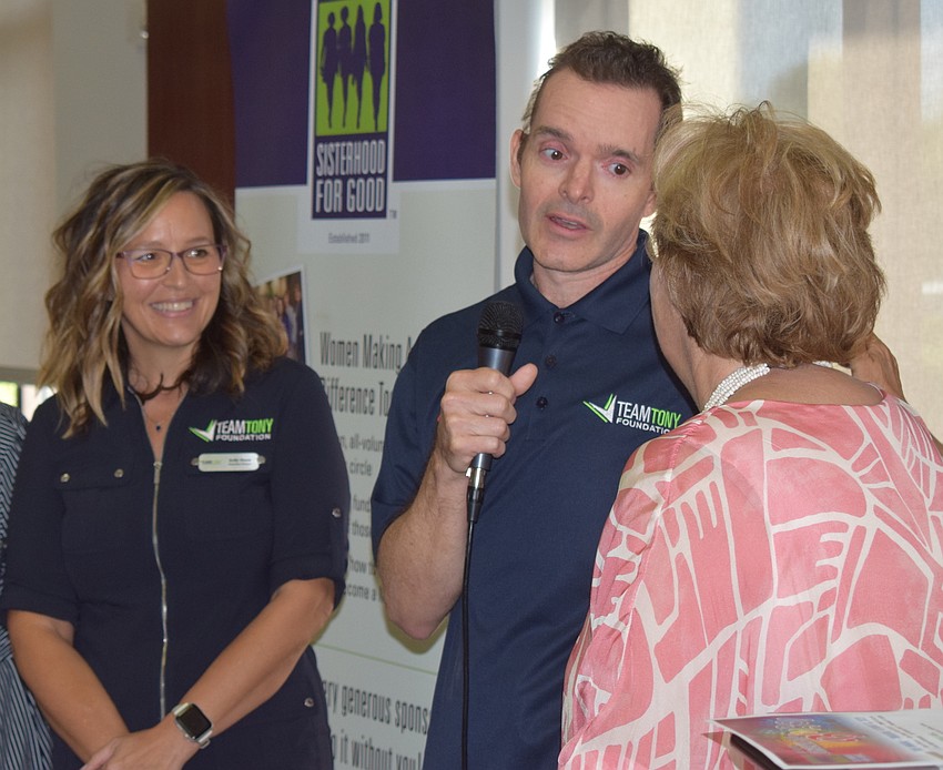 Team Tony Cancer Foundation's Kelly Deam and Tony McEachern receive a grant for $2,500.