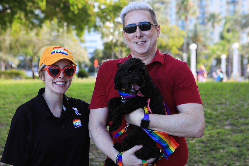 Project PRIDE co-founder Katie McCurry  with Steve Martin-Bennett and Remy.
