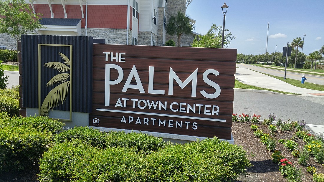 The Palms at Town Center, which was built in 2020, has three stories with 88 units. It currently has no available units. Photo by Brent Woronoff