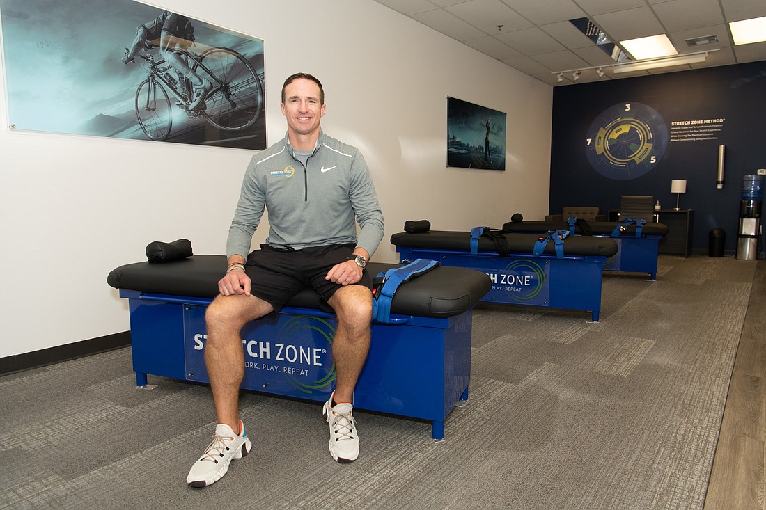 Former New Orleans Saints all-pro quarterback Drew Brees is an investor in Stretch Zone, opening June 27 in St. Petersburg. (Courtesy photo)