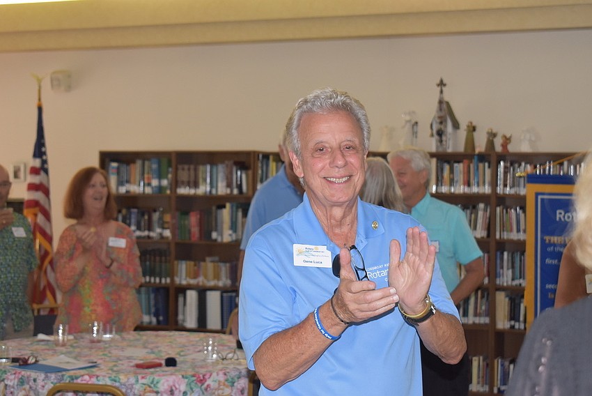 Gene Luca thanking the club for a happy birthday.