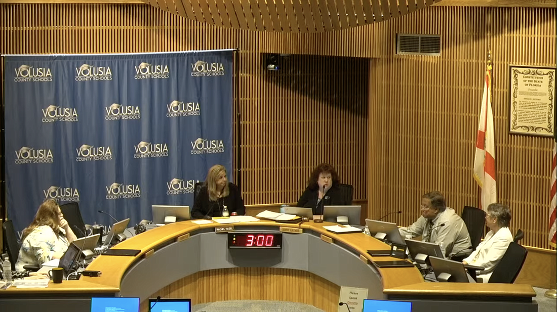 The School Board was presented withÂ evaluation forms used by eight counties throughout the state at its meeting on Tuesday, June 28. Screenshot of the Volusia County School Board livestream