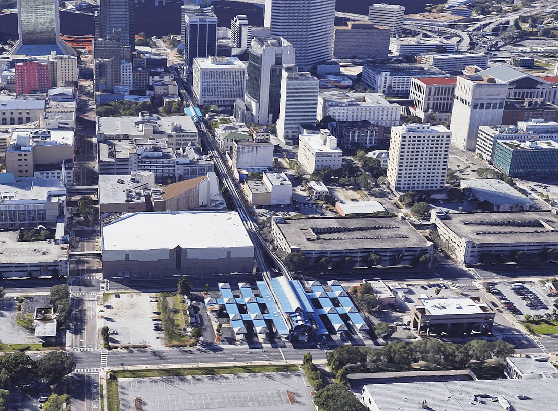 The properties are in the North Core of Downtown Jacksonville. (Google)