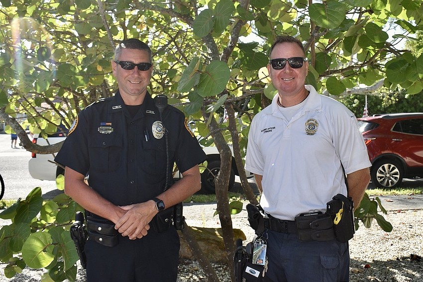 Officer Kevin Smith and Marine Officer Josh Connors