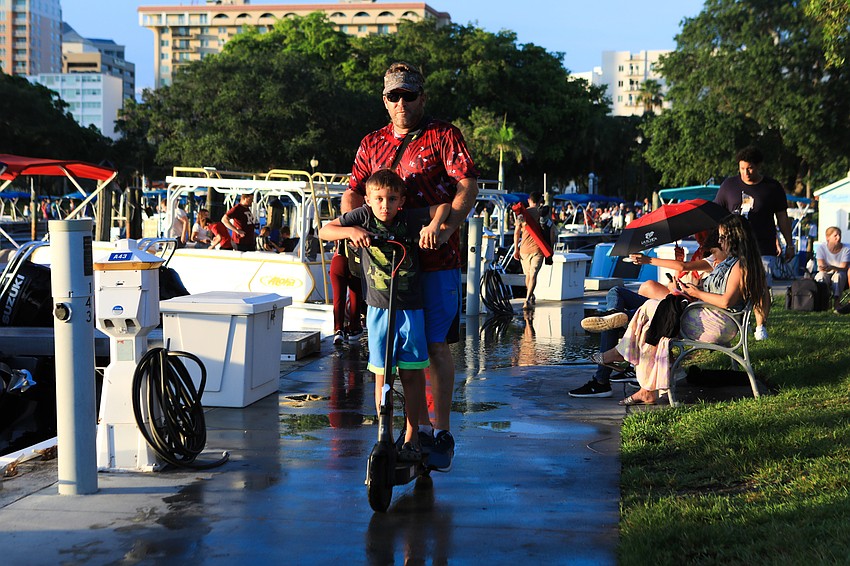 Dave and Miles Van Hull scoot around.