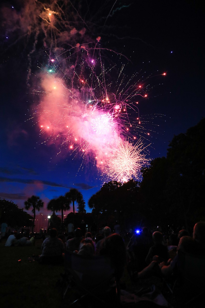 Visitor marveled at the many fireworks overhead.
