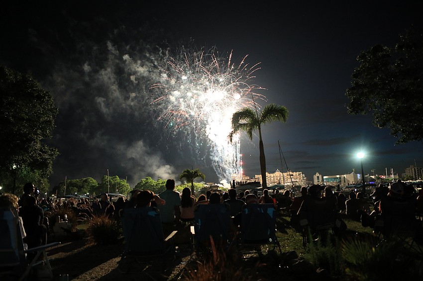Visitor marveled at the many fireworks overhead.
