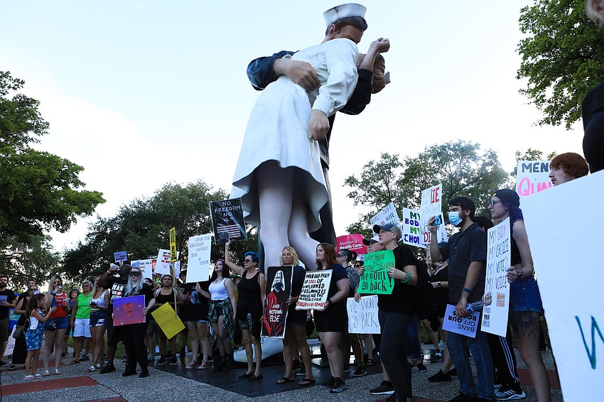 Protestors ended their walk at Bayfront Park.