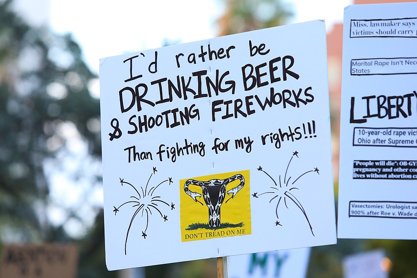 Protestors brought various signs to the protest.