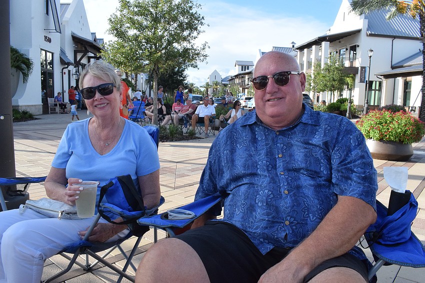 River Club's MJ Williams and Bob Lickel want to support local arts groups like Florida Studio Theatre. Williams says 