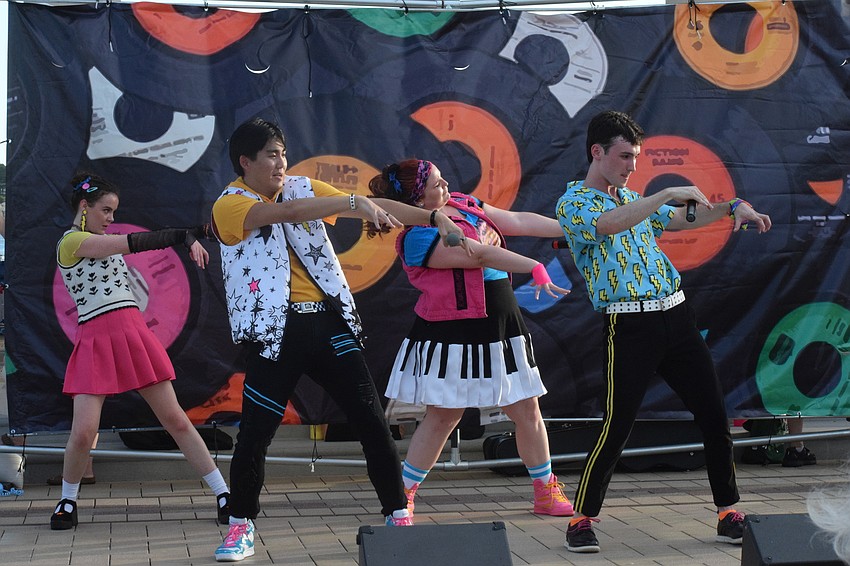 Florida Studio Theatre's Gemma Vodacek, Caleb Lee, Linnzie Hays and Harry Shaull sing songs from the Back Street Boys and NSYNC.