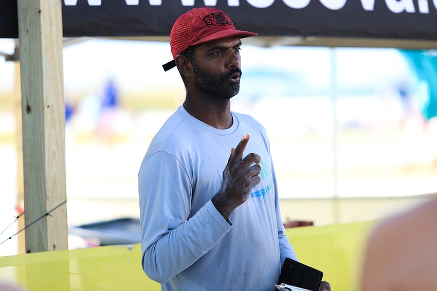 Prem Persaud gear up the players before the tournament starts.