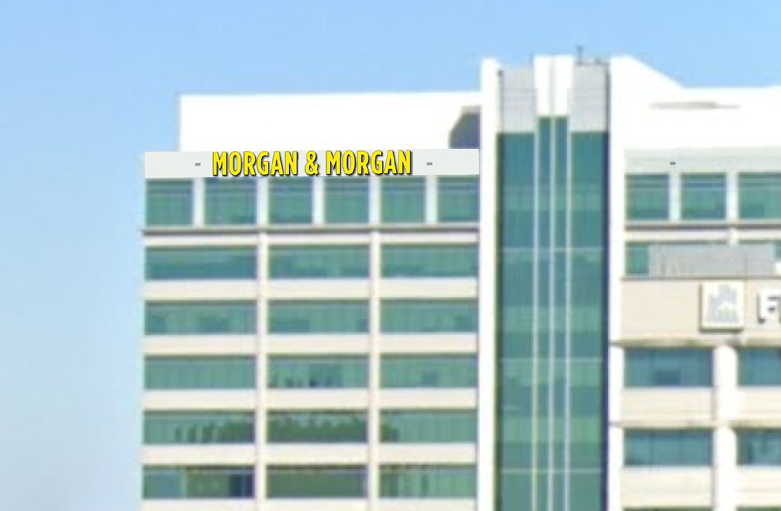 Morgan & Morgan is seeking an additional sign atop the 12-story 501 Riverside Ave. building.