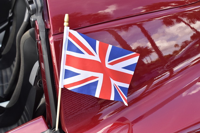 British flags decorate most of the cars.