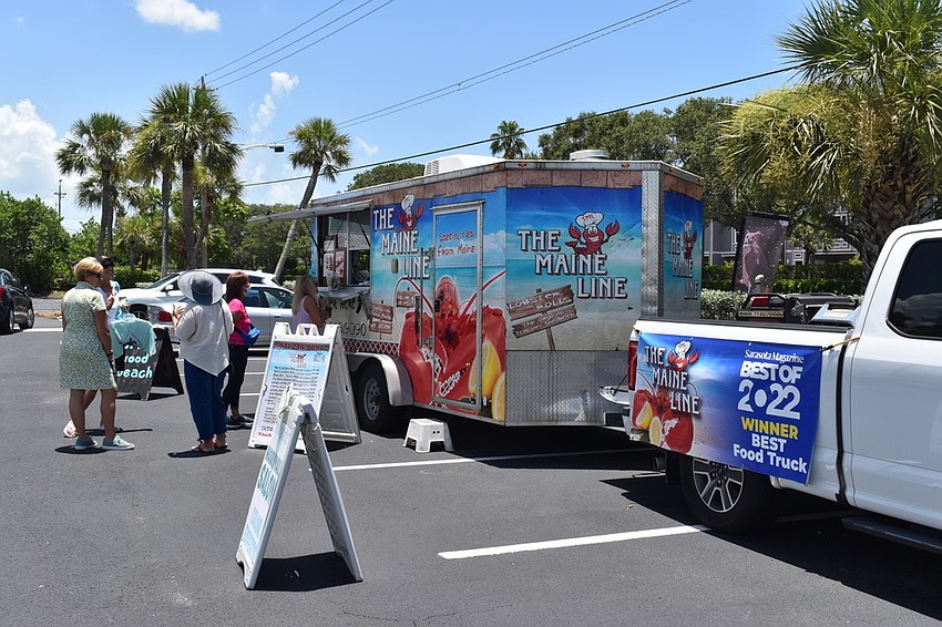 The Maine Line food truck serves boxed lobster lunches at Whitney Plaza.