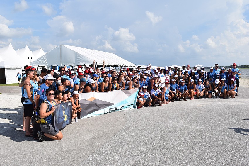 The Rising Tide dragon boat program out of Los Angeles brought a huge contingent of athletes to Sarasota.