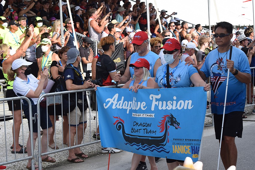 The Adaptive Fusion Dragon Boat Club from Long Beach, California is made up of blind, deaf and physically challenged paddlers.