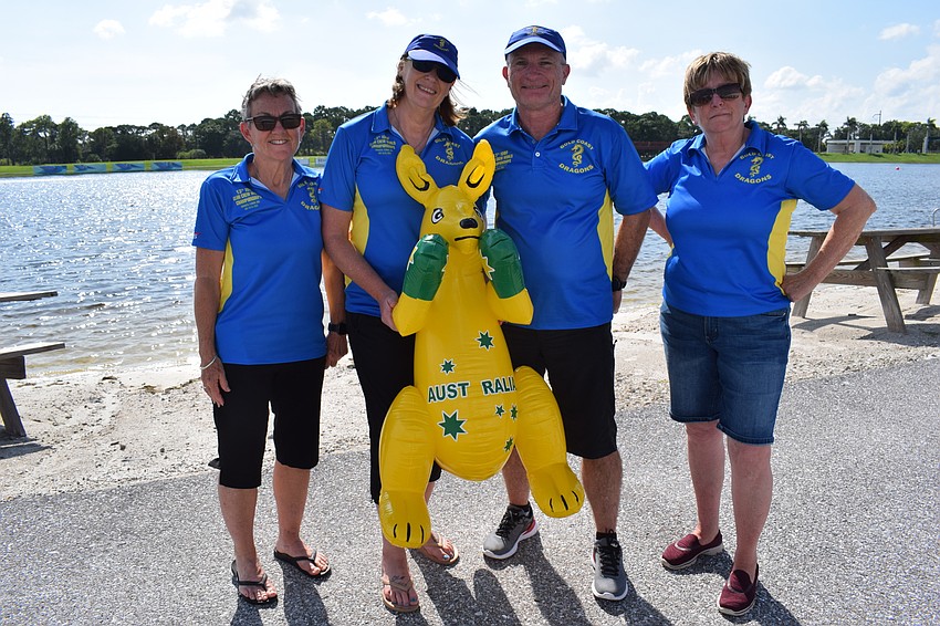 Bindi Clark, Kim Meade, Mark Slater and Dale Whitley are among the paddlers from the Gold Coast Dragons of Queensland, Australia who made the trip for the Club Crew World Championships.