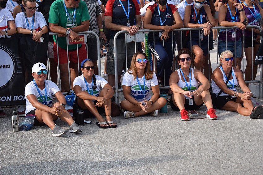 Nathan Benderson Park paddlers get good seats for the opening ceremonies.