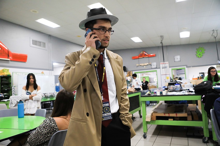 Diego Morales as Detective Monty Jack receives a phone call that there's been a murder.